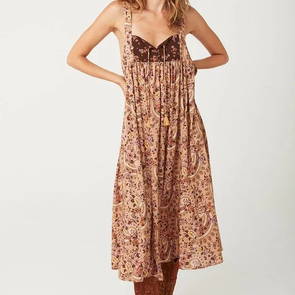 SPELL SUNSHINE BANDIT MELODY STRAPPY HOUSE DRESS (WOOD STOCK) - Picture 1 of 1